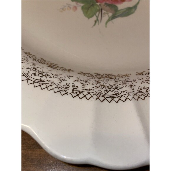 Vintage Fairbanks Ward China SHARON Serving Plate 22k Gold Trim 12" x 9 1/2" - Picture 8 of 16